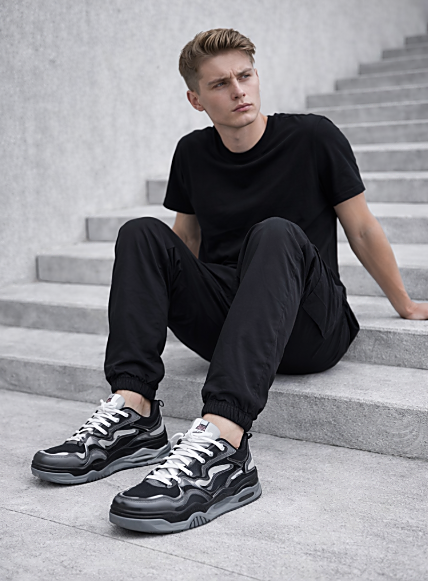 SNEAKER URBAN-STEPFLOW GRIS ET NOIR