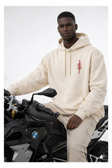 SWEATSHIRT URBAN-SUSHIMA BEIGE ET ROUGE