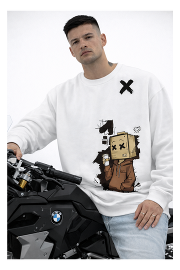 PULL URBAN-GRAPHIC BLANC