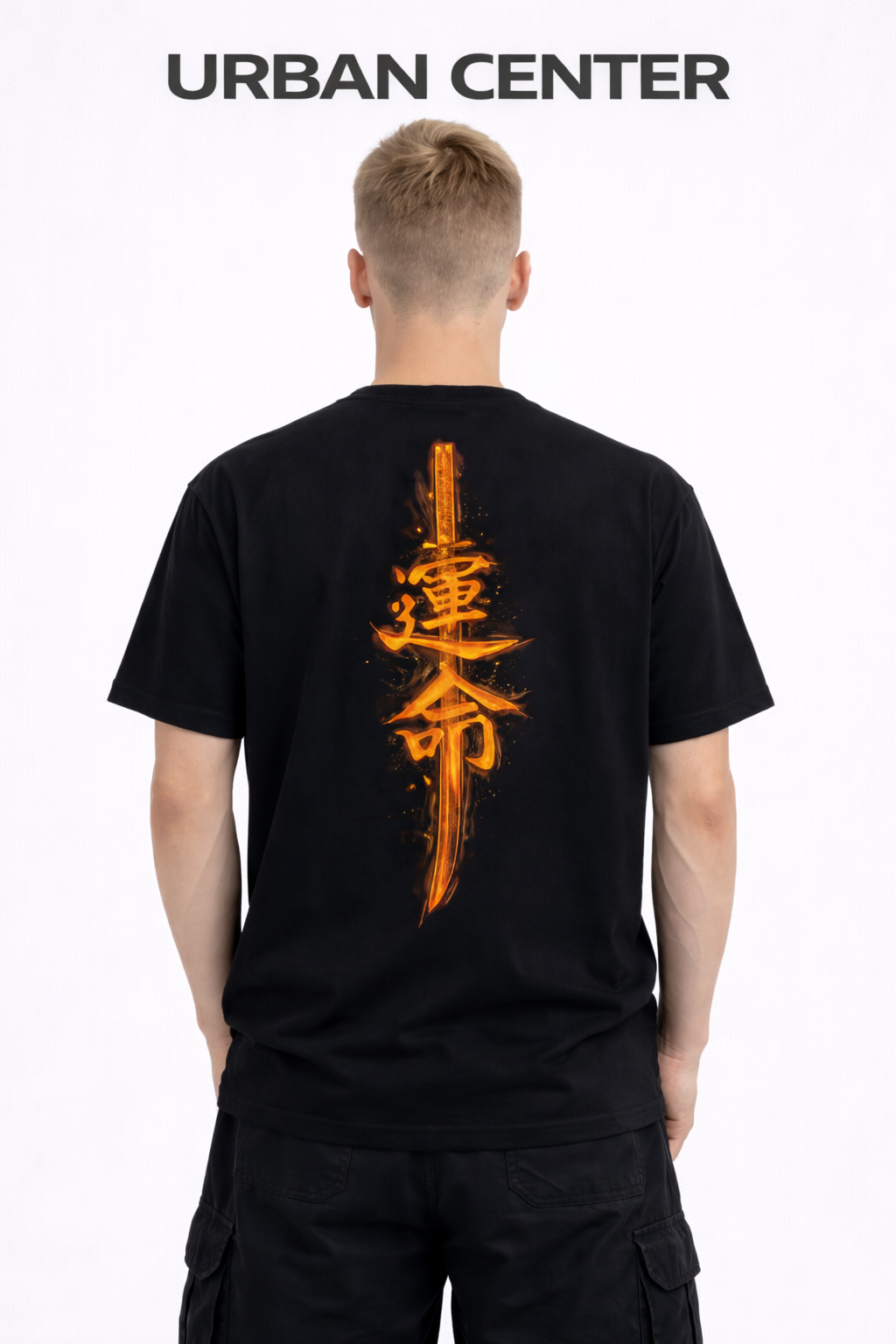 T-SHIRT Urban-Katana NOIR ET ORANGE