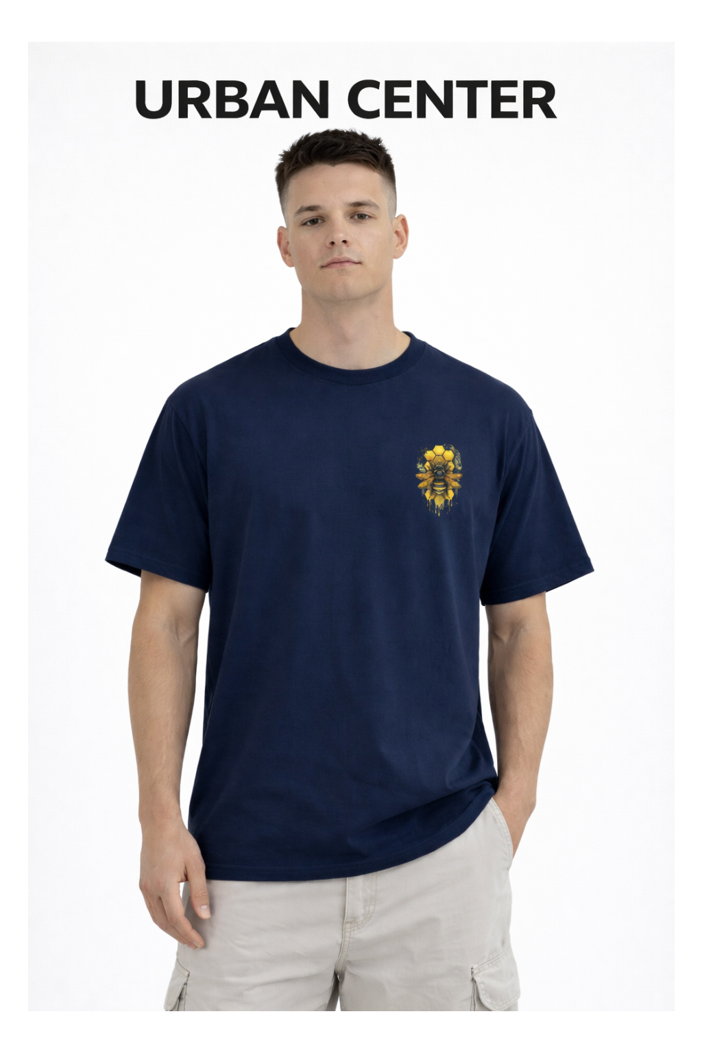 T-SHIRT URBAN-BEE BLEU MARINE