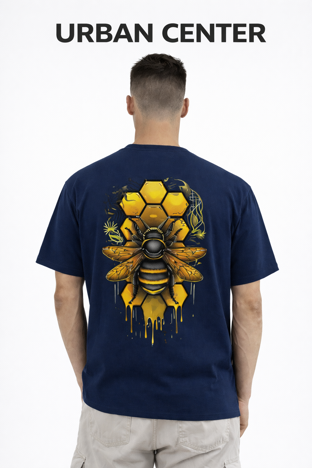 T-SHIRT URBAN-BEE BLEU MARINE