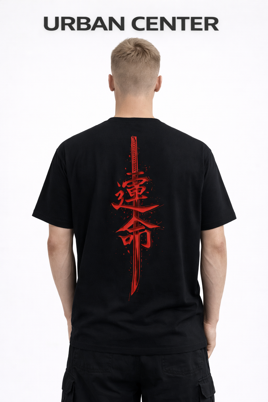 T-SHIRT Urban-Katana NOIR ET ROUGE