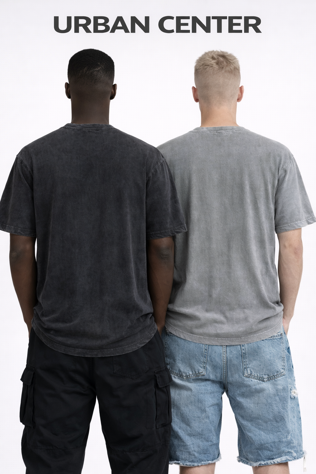 DEUX T-SHIRTS URBAN-SIMPLY GRIS ET GRIS SOMBRE