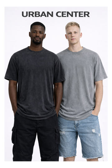 DEUX T-SHIRTS URBAN-SIMPLY GRIS ET GRIS SOMBRE