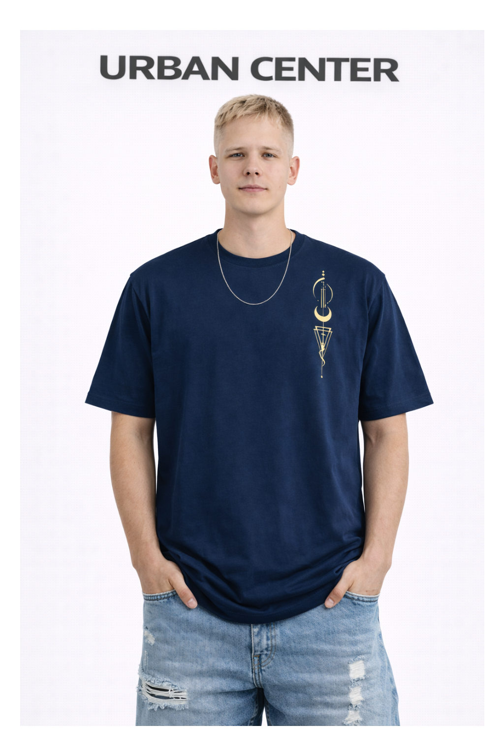 T-SHIRT URBAN-MOON BLEU MARINE