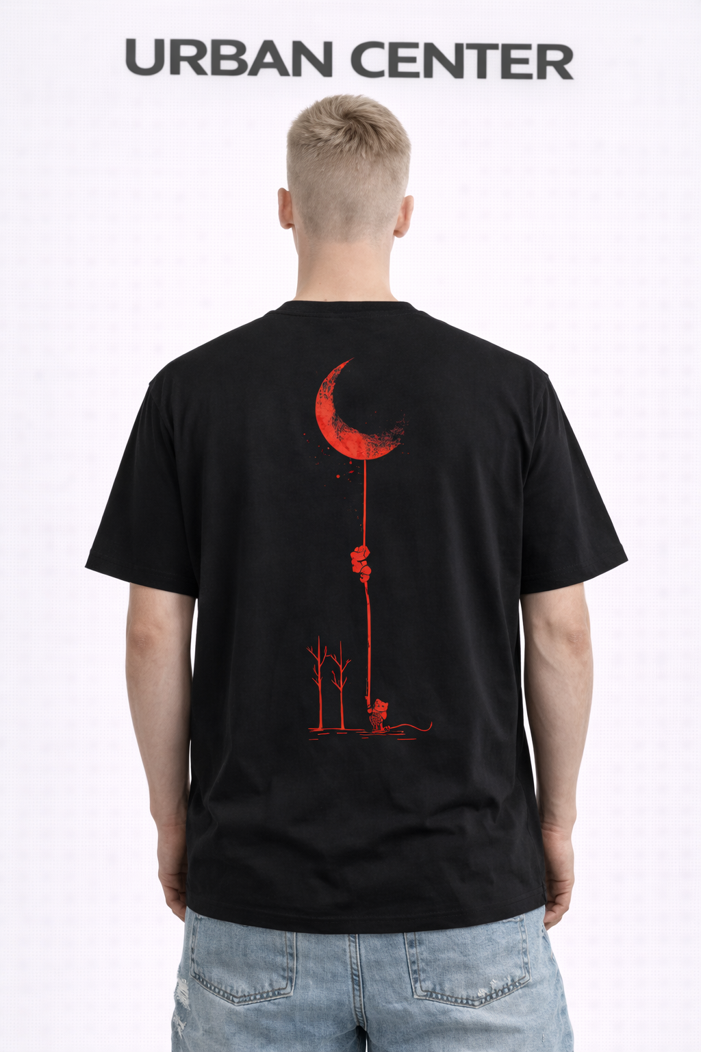 T-SHIRT URBAN-DREAM NOIR ET ROUGE