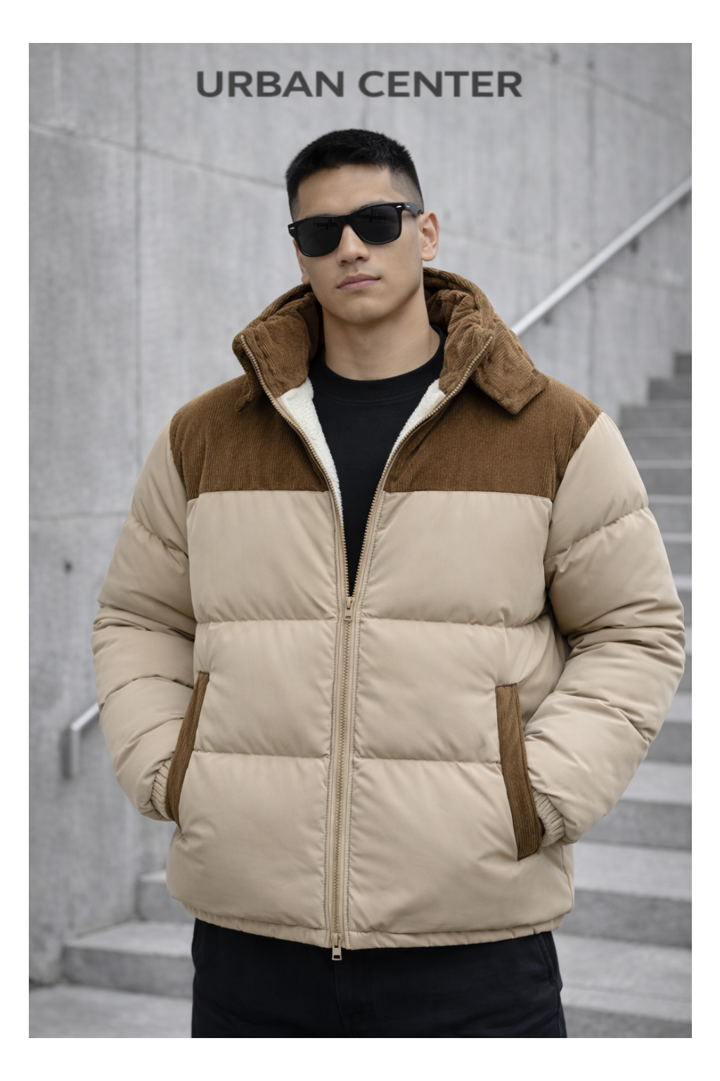 DOUDOUNE URBAN-FOREST MARRON ET BEIGE