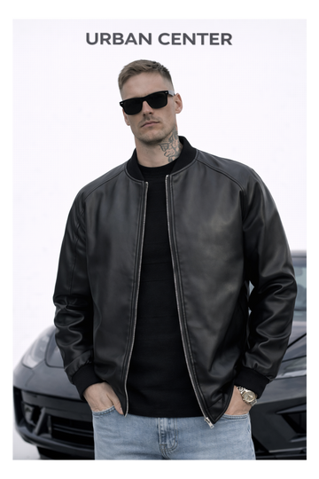 VESTE EN CUIR URBAN-LEATHER NOIR