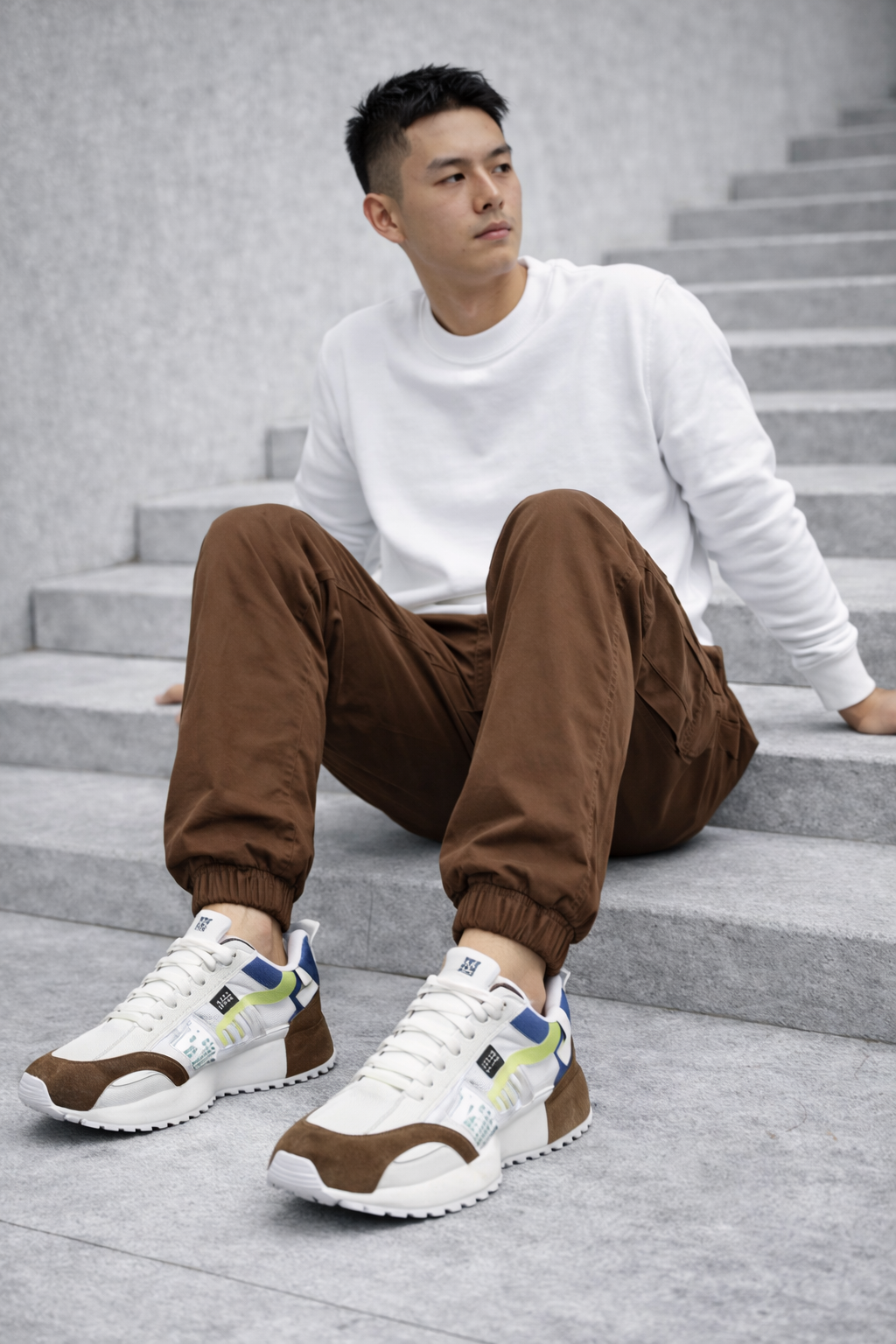 SNEAKERS URBAN-KICKWORKS MARRON ET BLANC