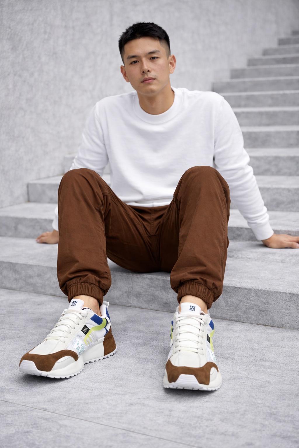 SNEAKERS URBAN-KICKWORKS MARRON ET BLANC