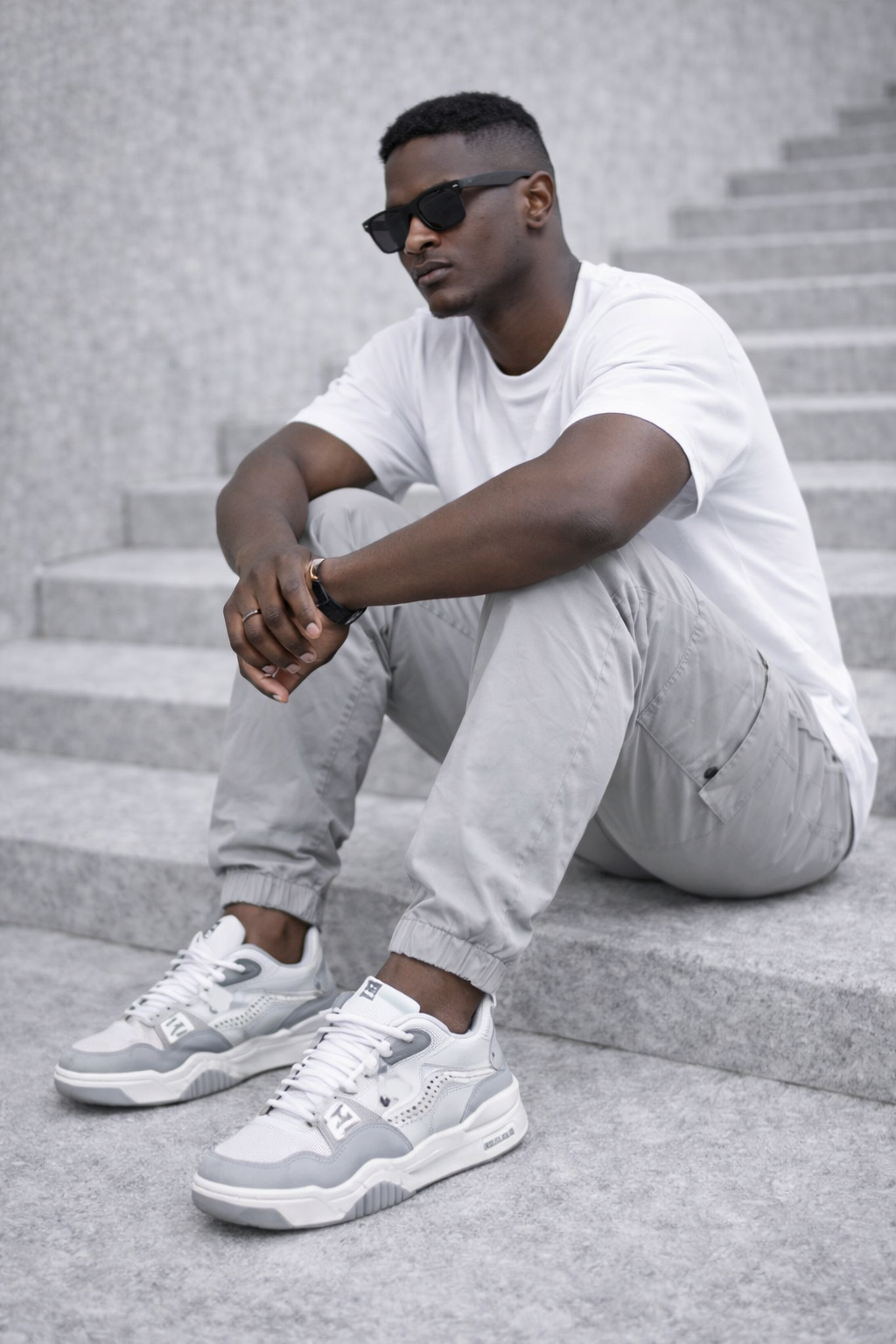 SNEAKER URBAN-STEPFLOW GRIS ET BLANC