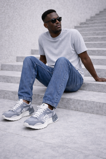 SNEAKERS URBAN-KICKWORKS GRIS ET BLANC