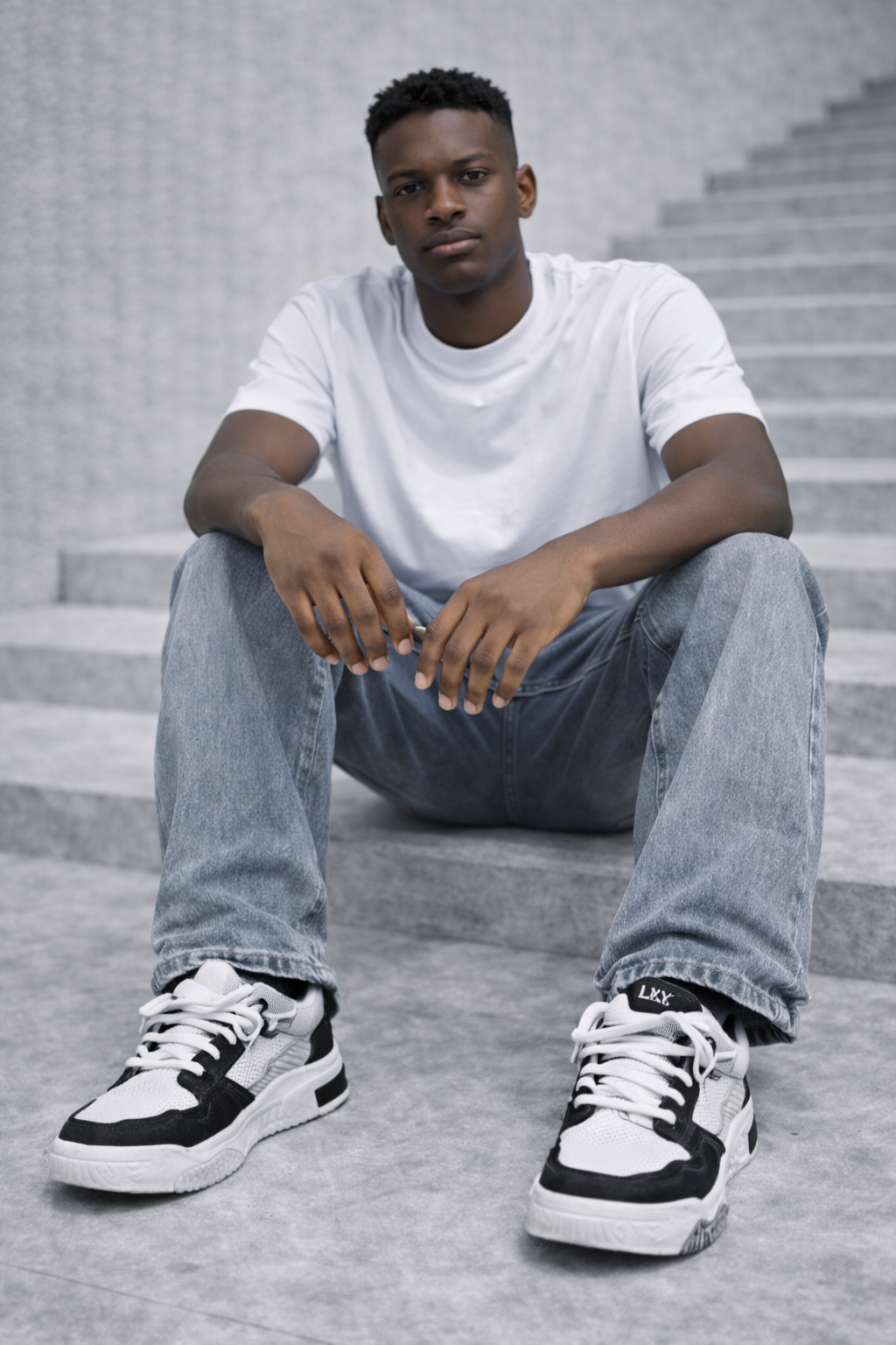 SNEAKERS URBAN-STEVORA NOIR ET BLANC