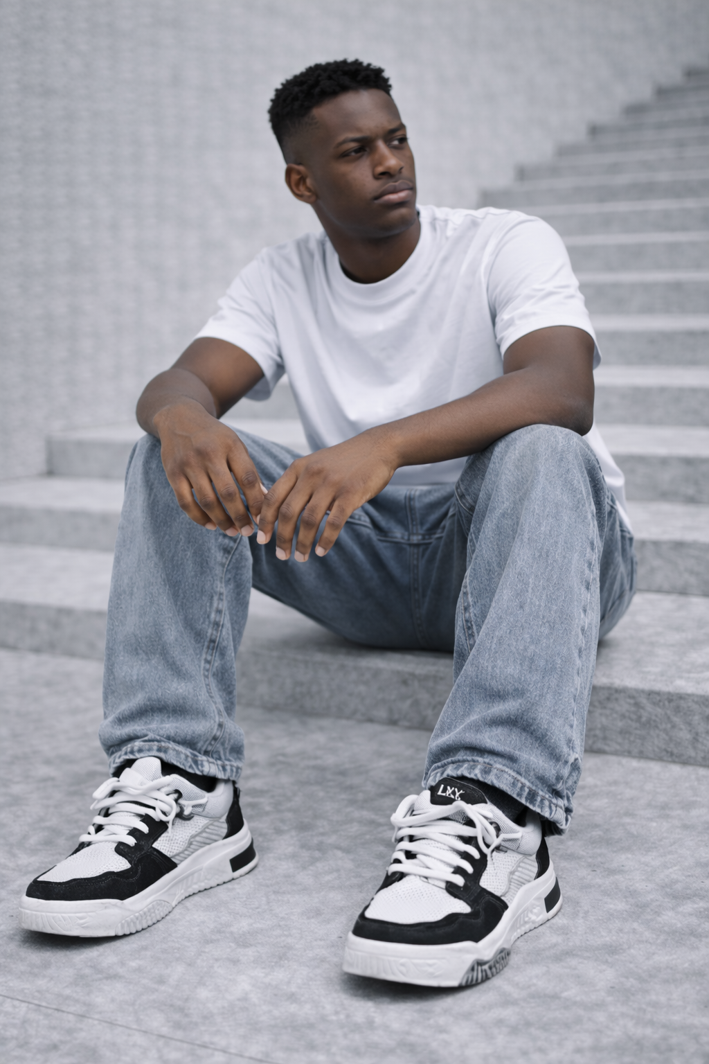 SNEAKERS URBAN-STEVORA NOIR ET BLANC