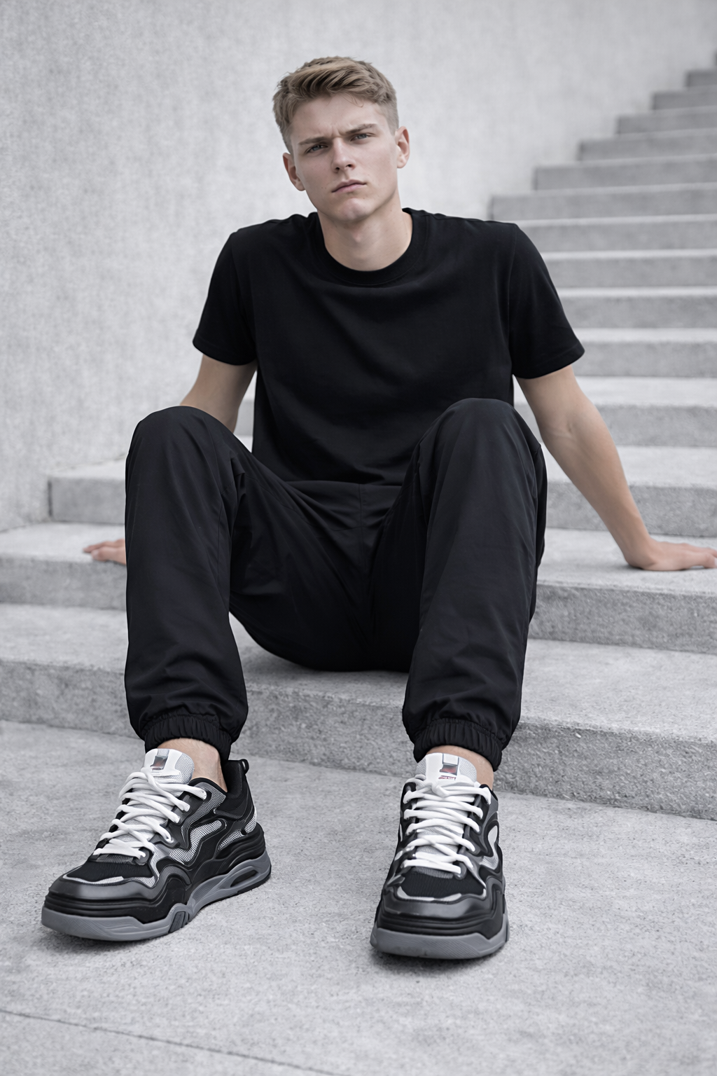 SNEAKER URBAN-STEPFLOW GRIS ET NOIR