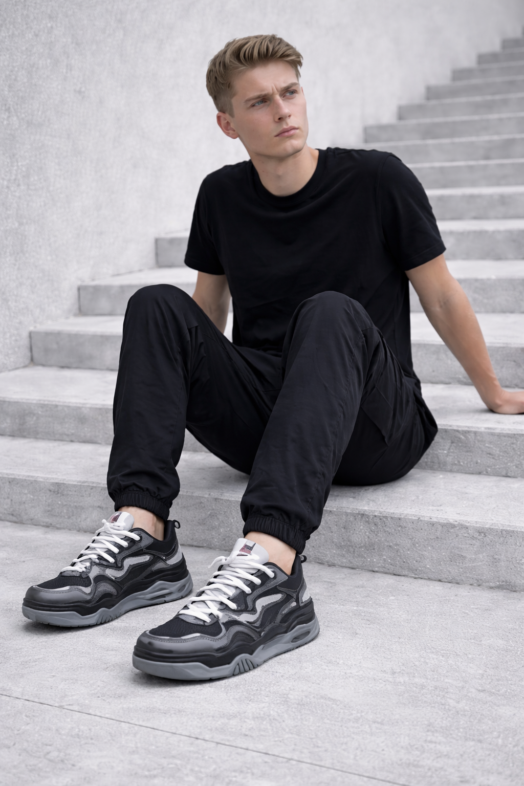 SNEAKER URBAN-STEPFLOW GRIS ET NOIR