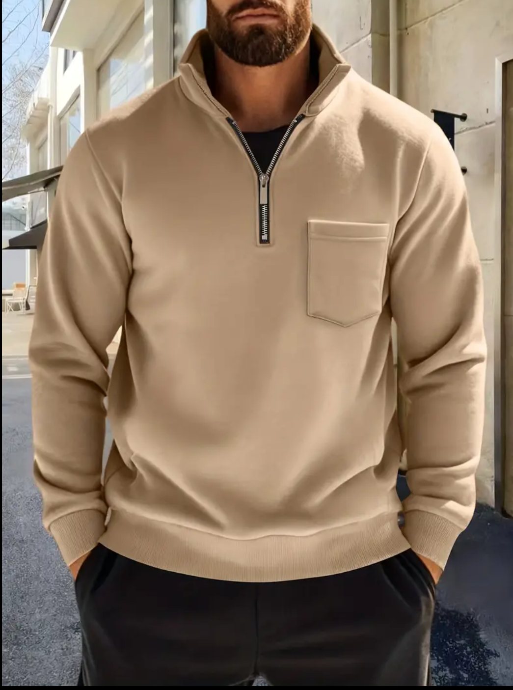 PULL URBAN-ZIP BEIGE